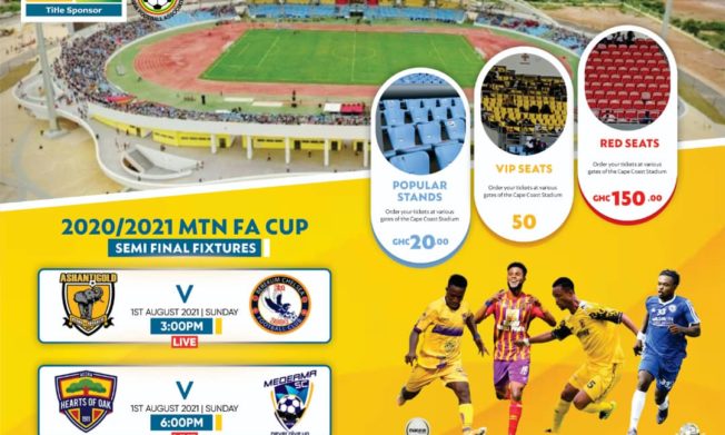Gate fees for MTN FA Cup semi-final matches