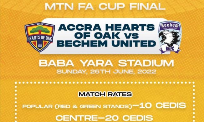 Rates for MTN FA Cup final released