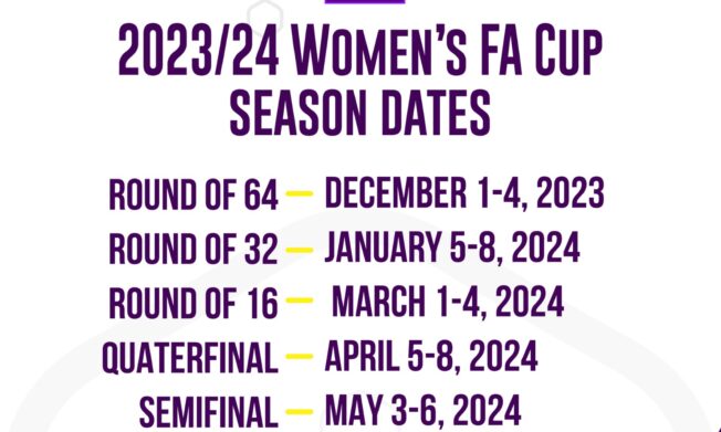 2023/24 Women's FA Cup Match dates announced